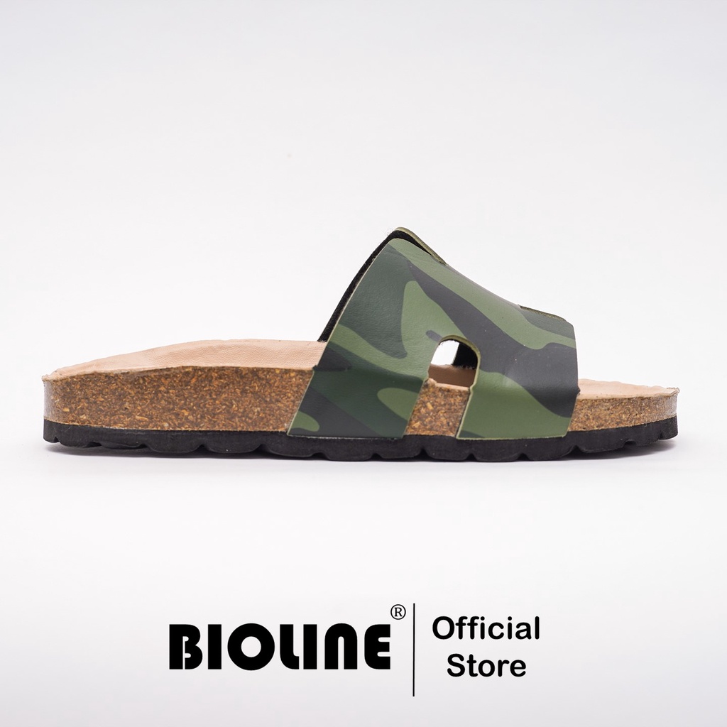 R04 - Dép Birken Đế Trấu BIOLINE Official Quai Camo Rằn Ri Thiết Kế Chữ H Unisex Nam nữ