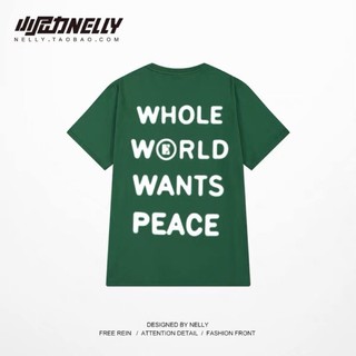 Áo Thun Xanh NELLY HEYBIG Tay Lỡ Chất Cotton Co Dãn In Chữ Cá Tính Nổi Bật Độc Đáo Hot Trend Dáng Rộng Oversize Unisex