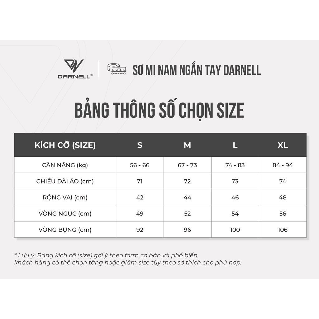 Sơ mi nam ngắn tay DARNEL kẻ caro sợi cotton cao cấp mềm mịn DN520