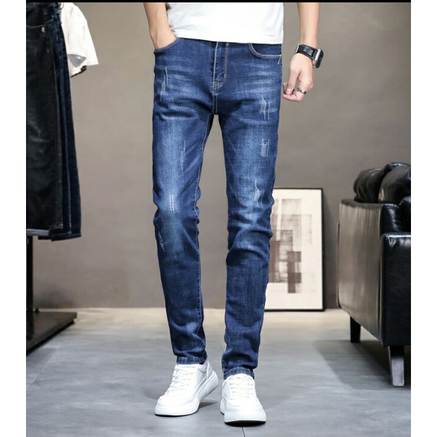 Quần bò, QUẦN JEANS nam vải co giãn dáng ôm cào xước nhẹ nhiều màu.