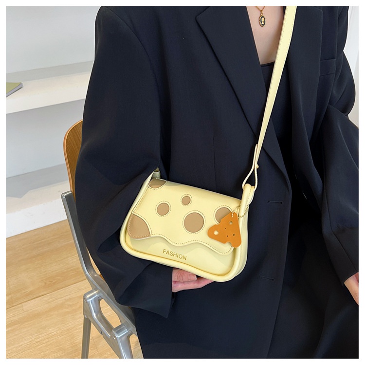 Mischa Túi Đeo Vai Bằng Da PU Màu Tương Phản Phong Cách Phương Tây Đơn Giản Dễ Phối Đồ