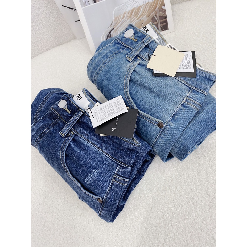 Quần jean suông xước nhẹ hàng vnxk