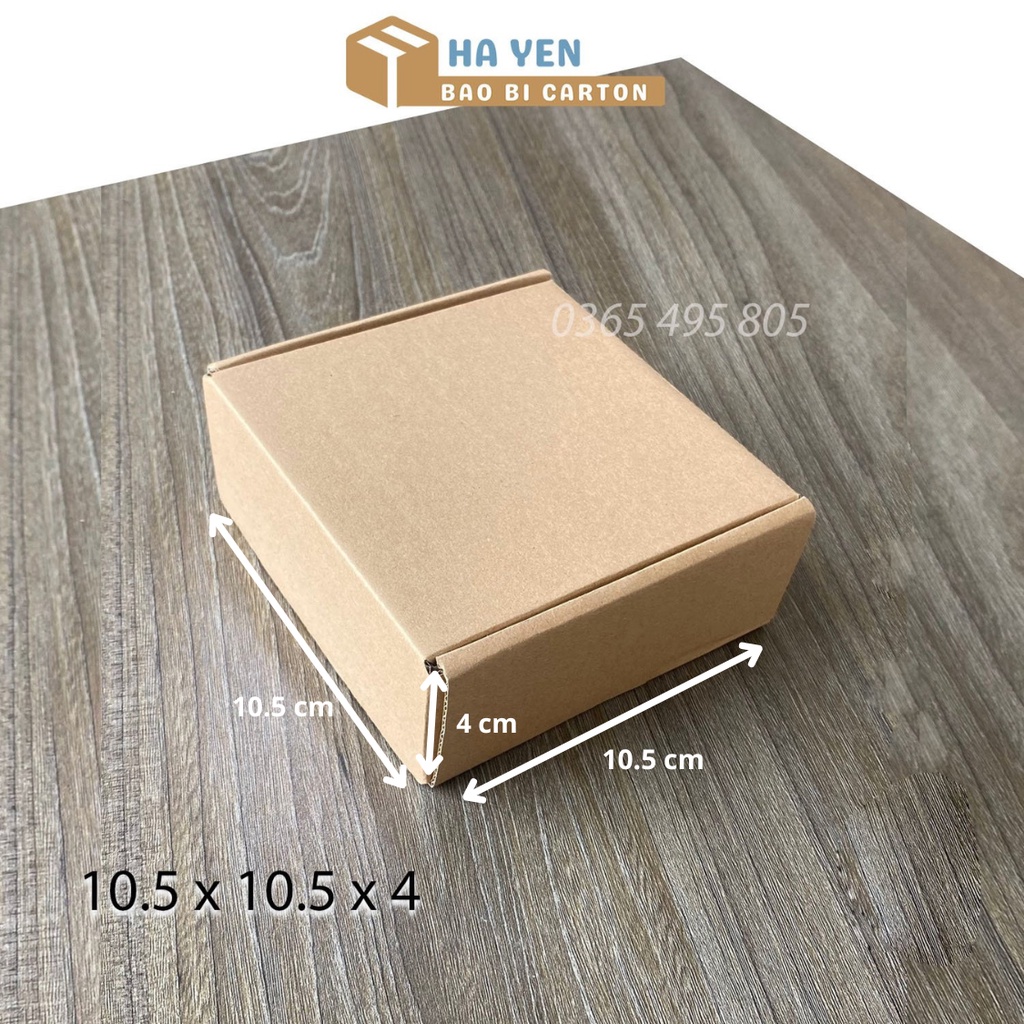 10.5 x 10.5 x 4 cm - 1 Hộp carton nắp gập 10,5x10,5x4 cm