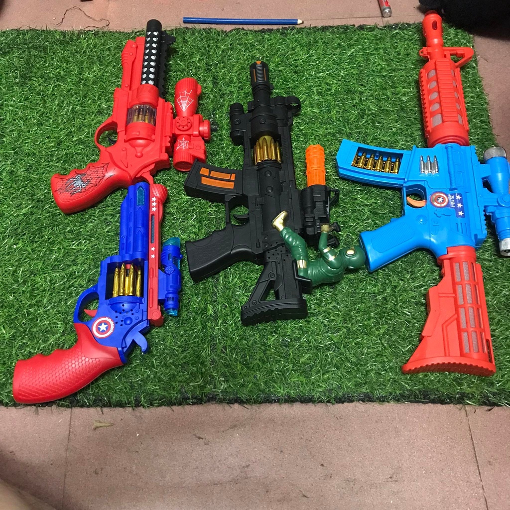 Súng đồ chơi,súng pin , có âm thanh có đèn như video 100% tư quay tự chụp