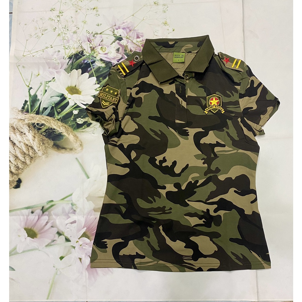{HCM}_Áo Thun Polo Nữ.Áo polo thiết kế vải cotton rằn ri lính mềm mịn_THUỶ TIÊN SHOP