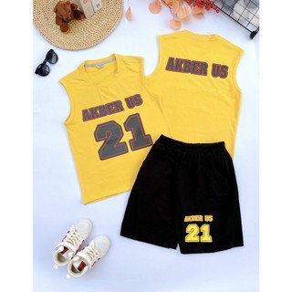 Bộ ba lỗ bé trai đại cồ cotton size đại cồ