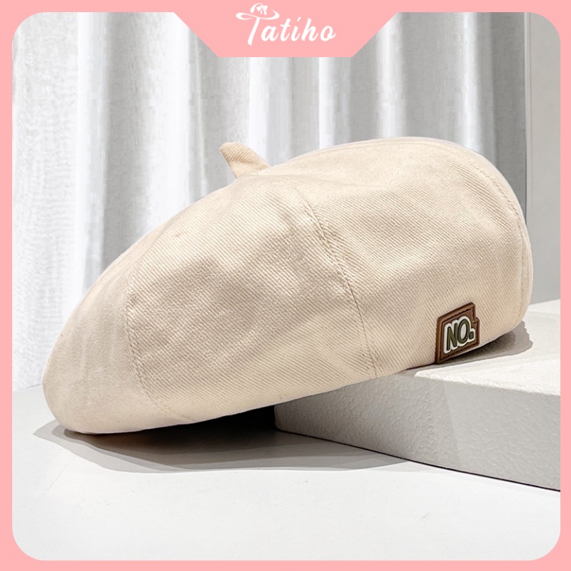 Nón nồi unisex nam nữ, mũ beret chất Cotton họa tiết trơn đen nâu be phong cách Hàn Quốc thời trang basic - mã NV063