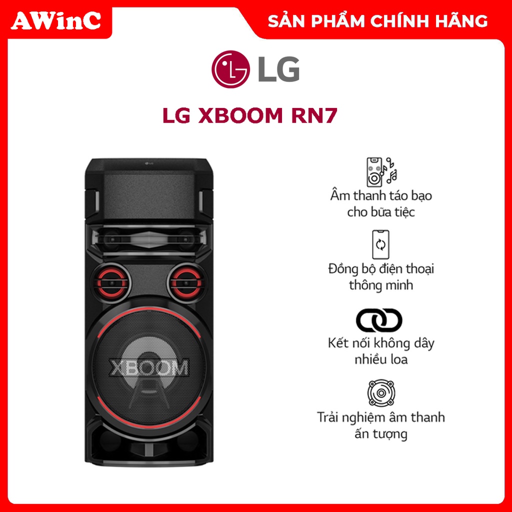 Loa kéo karaoke Bluetooth LG XBOOM RN7 - 500W Hàng Chính Hãng