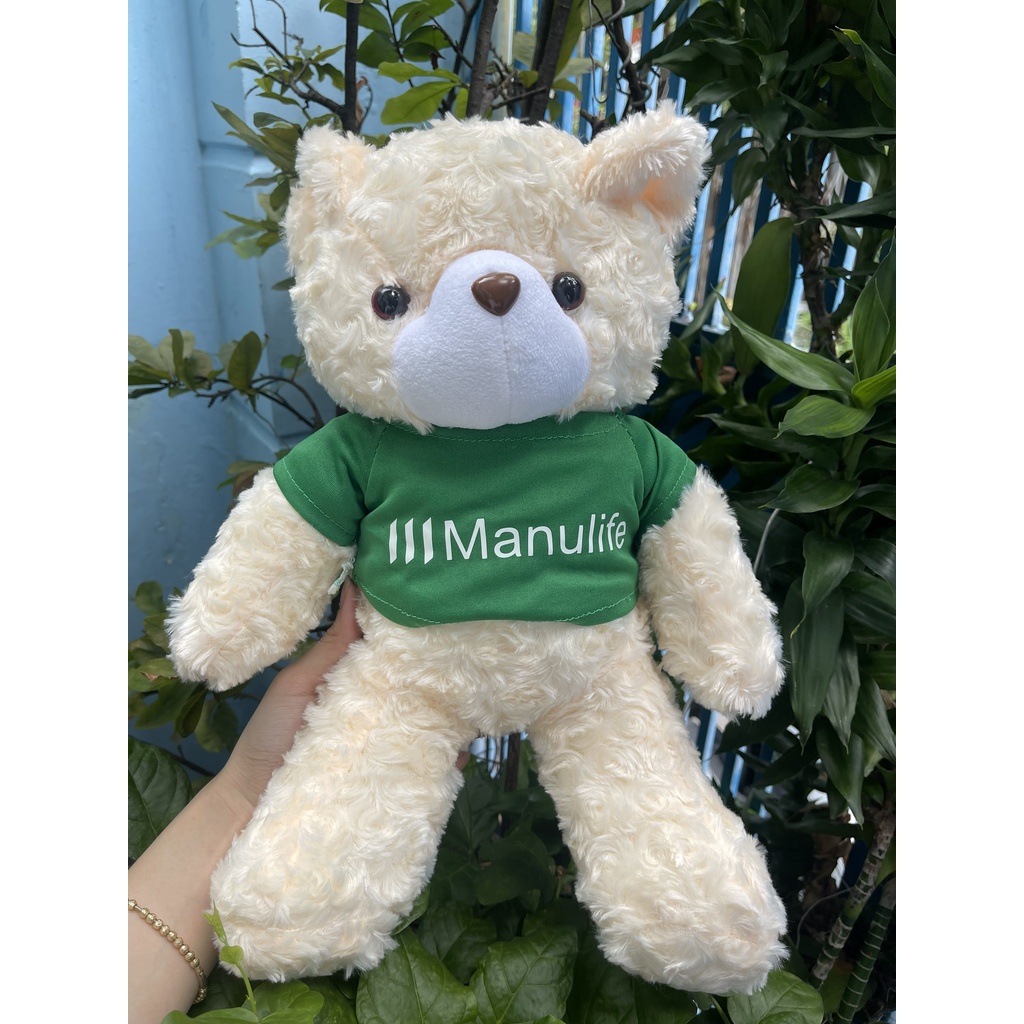 Gấu bông quà tặng bảo hiểm Manulife lông xoán, mềm mại, dễ thương  _GIFTBUY68_SHOP