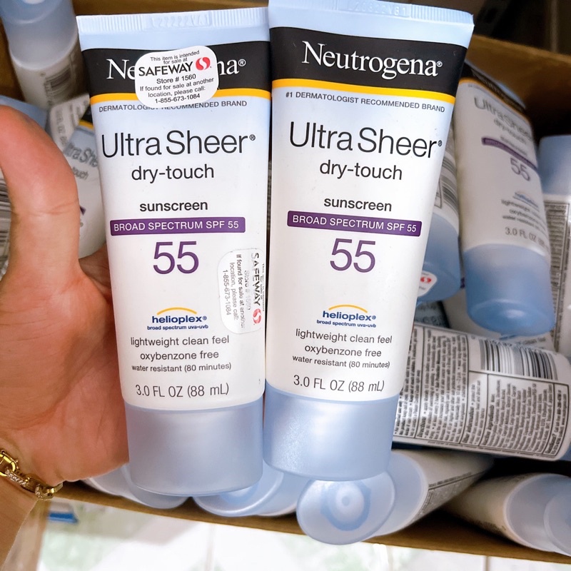 Kem chống nắng hằng ngày Neutrogena Ultra Sheer Dry touch suncreen spf55 88ml hàng chuẩn Mỹ