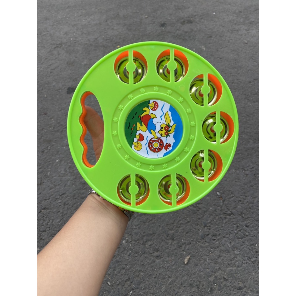 (Loại lớn) Đồ chơi trống lắc cầm tay cho bé, Xắc xô 2 mặt dành cho giáo viên và học sinh đồ chơi mầm non loại đẹp