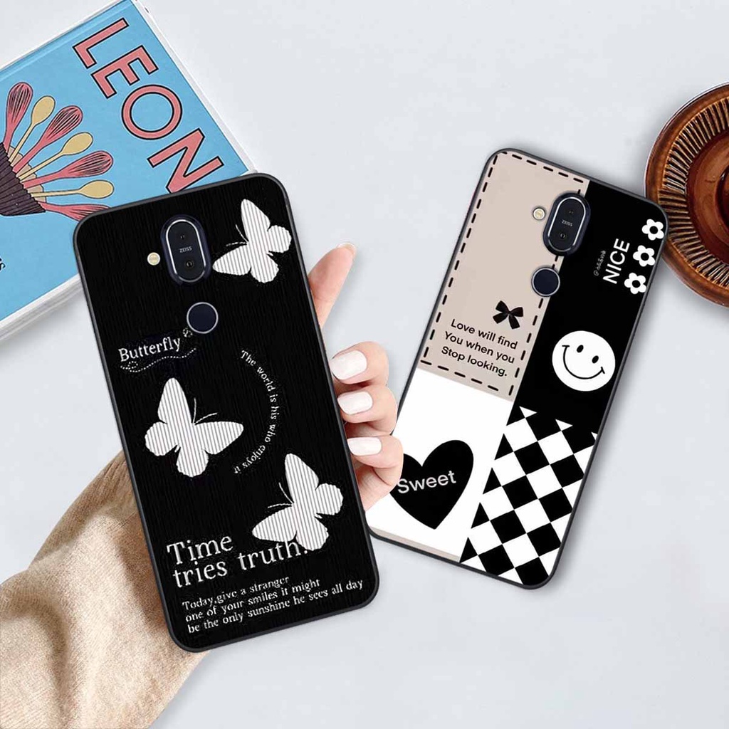 Ốp Nokia NOKIA 7.1 / 7.1 Plus / X5 / X6 Họa Tiết Đen Trắng