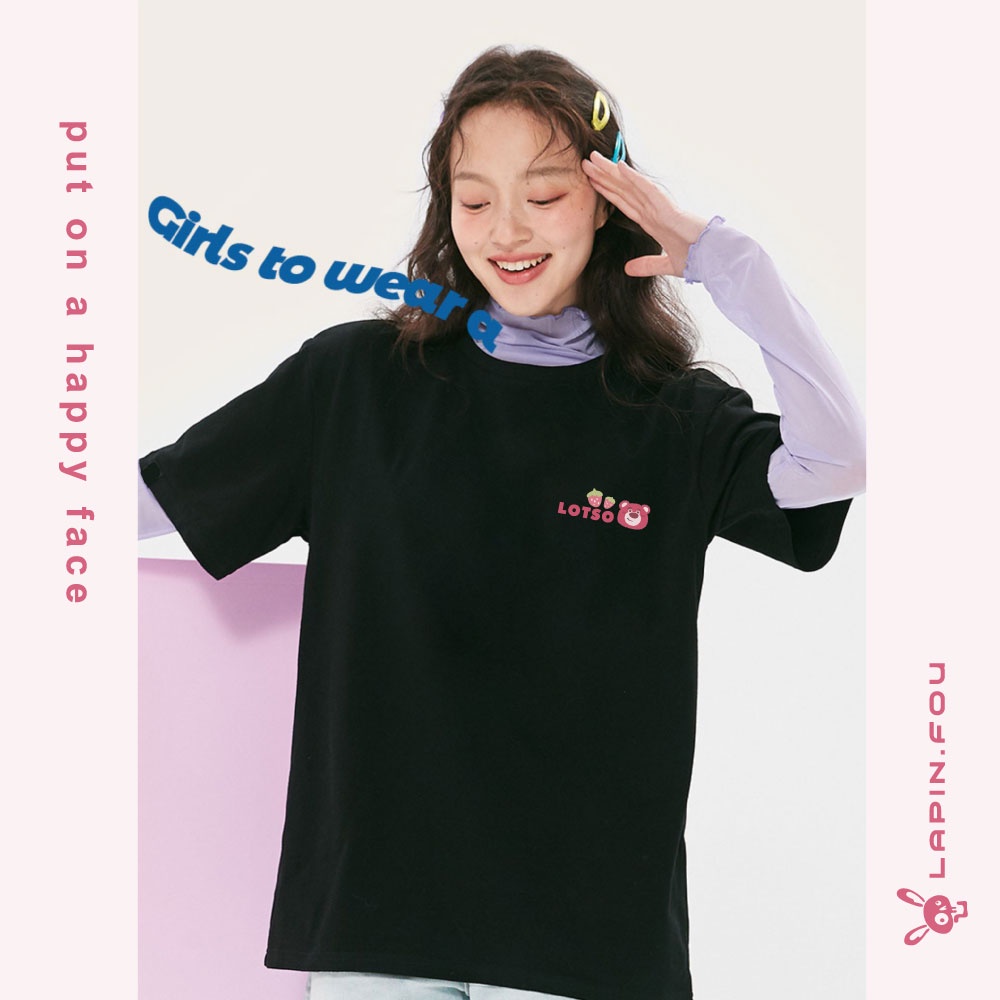 Áo Thun Unisex Nam Nữ Local Brand - Lapin.Fou Gấu Dâu Strawberry Bear