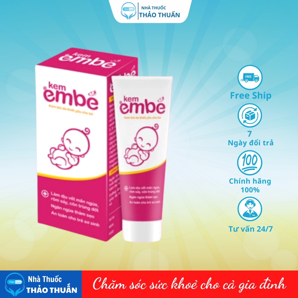 Kem Em bé dưỡng da, ngừa hăm tã, rôm sảy muỗi đốt rôm sảy chàm sữa mẩn ngứa mát da cho bé. Tuýp 20g