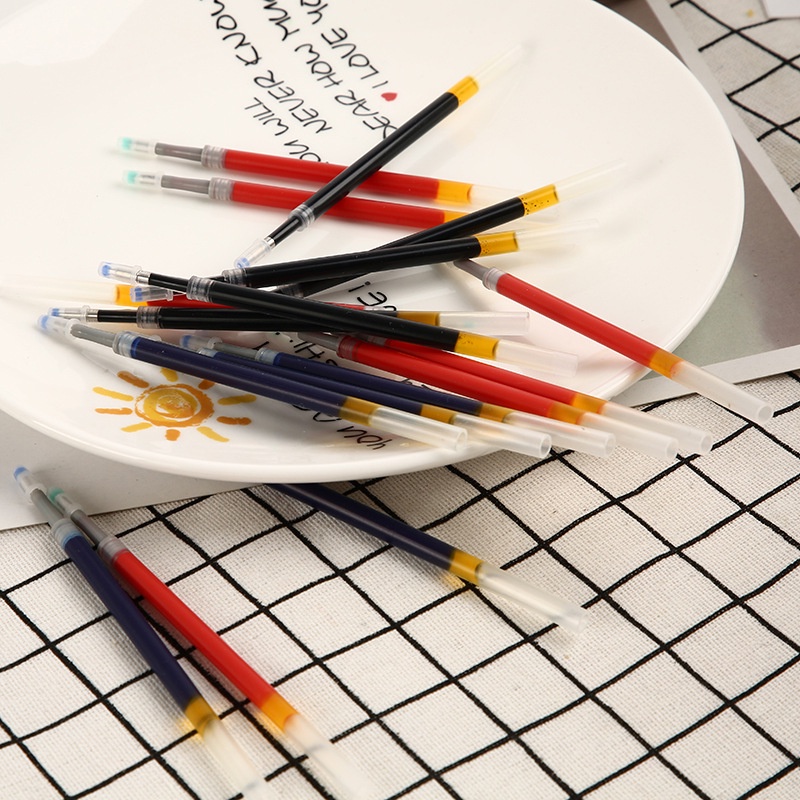 Combo 10 Ngòi bút gel Morandi ngòi 0,5mm ruột bút mực đen, xanh, đỏ dùng thay vào bút lò xo bấm B10 B12 B24 B09