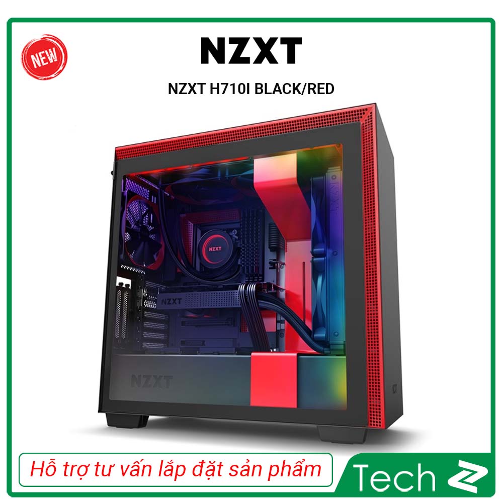 Vỏ Case Máy Tính NZXT H710i Màu Đen Đỏ
