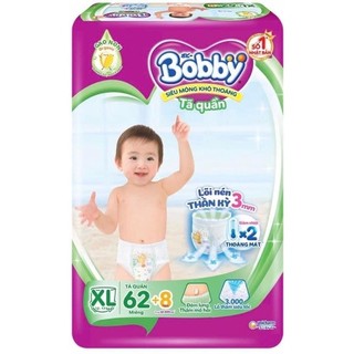 Tã bỉm bobby quần size nb108+9, m76/l68/xl62/xxl56