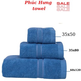 Combo 3 khăn tắm, khăn lau đầu,khăn rửa mặt , hàng cao cấp 100% cotton