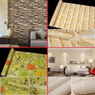 Giấy dán tường giả gạch giả đá, chống nước, chống mốc [AA0018]