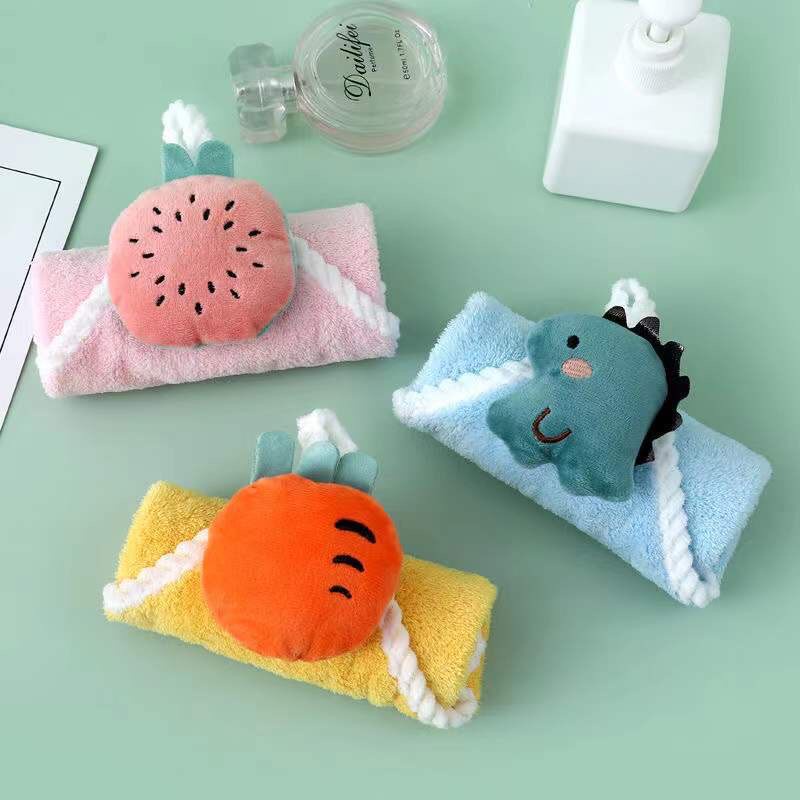 MẪU MỚI - Khăn lau tay, lau bếp SẮC MÀU 25x30cm hình dễ thương đa năng vải cotton nhung siêu thấm hút - giao ngẫu nhiên