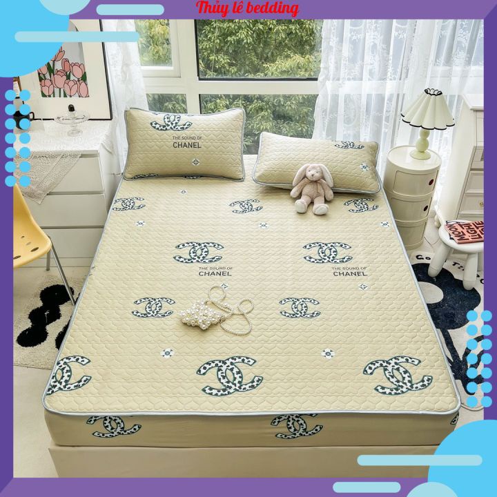 Chiếu điều hòa cao su non trần tim bọc đệm, ga điều hòa bo chun bọc đệm, thảm bọc đệm cao su non trần tim tặng kèm 2 gối