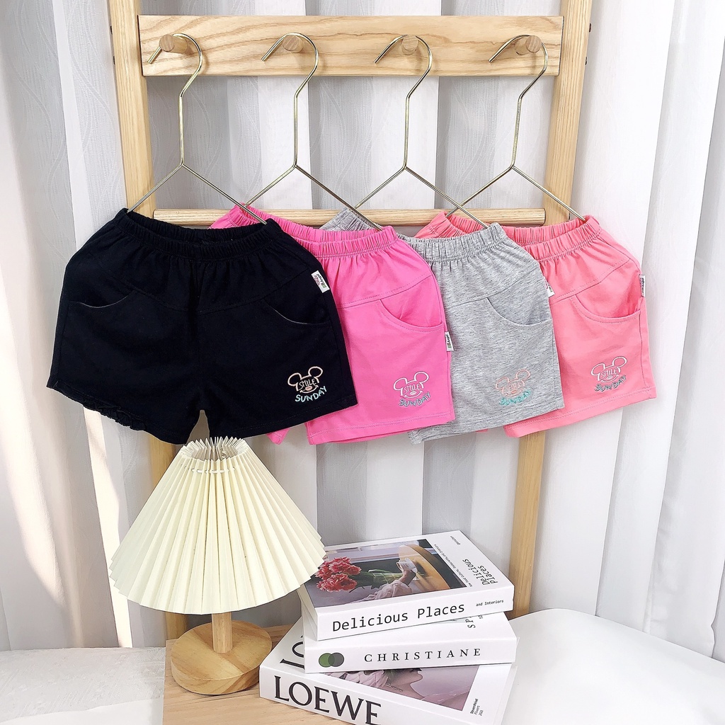 Quần đùi cotton bé gái 10-45kg