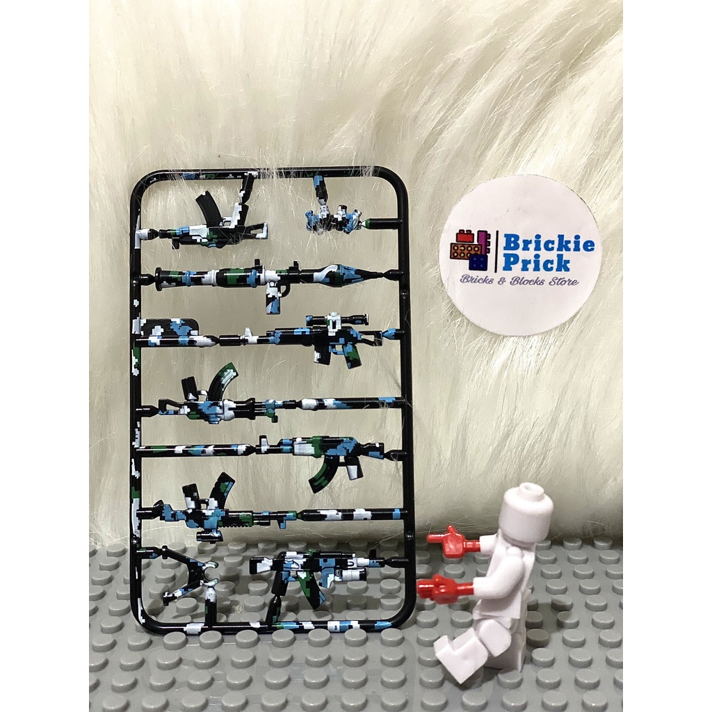 Non - Lego Army - Phụ Kiện Súng Camo Xanh - Đồ chơi lắp ráp - Brickie Prick