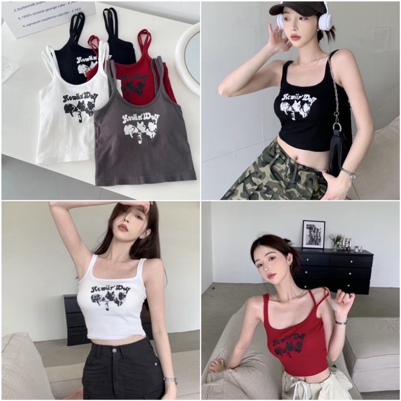 Áo Bra Style Nữ 2 Dây Kép Dáng Lửng Có Đệm Ngực Trend Mới nội y xanh - chất mát