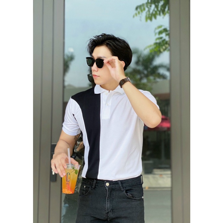 Áo Thun Nam Vải Cotton Mịn Mát Tay Ngắn Cổ Bẻ  2 MàuThanh Lịch NEW UNISEX