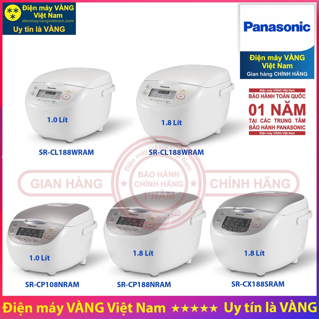 Nồi cơm điện tử Panasonic SR-CL108WRAM SR-CL188WRAM SR-CP108NRAM SR-CP188NRAM SR-CX188SRAM - Hàng ch