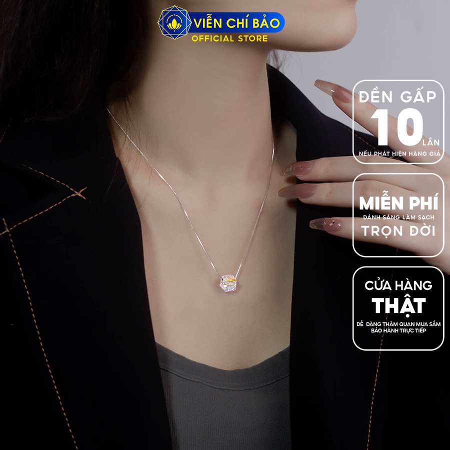 Dây chuyền bạc nữ mặt tinh thể chất liệu bạc 925 thời trang phụ kiện trang sức Viễn Chí Bảo D400126XB