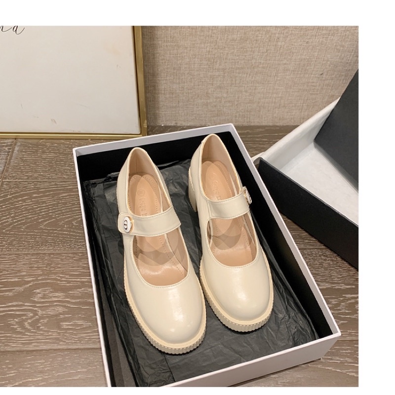Giày da cao gót nữ Mary Jannes quay ngang, mẫu mã sang trọng