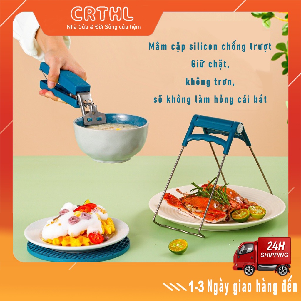 Dụng Cụ Kẹp Gắp Đồ Nóng Thức Ăn Tay Cầm Thức Ăn Đa Năng Inox Chống Bỏng