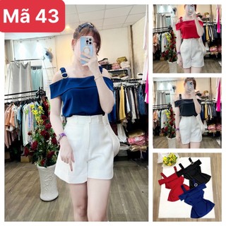 Áo lụa 2 dây bèo đính phụ kiện nhiều size chất lụa xịn
