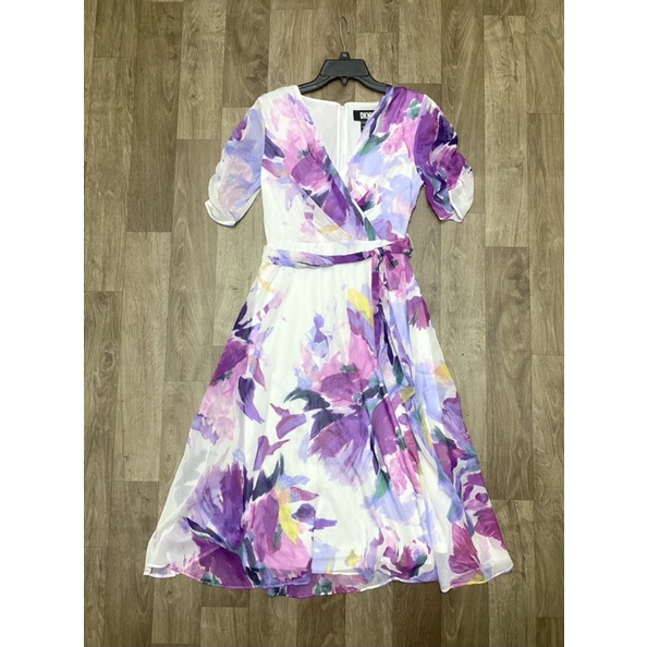 ĐẦM VOAN HOA DÁNG MIDI DKNY DƯ XỊN