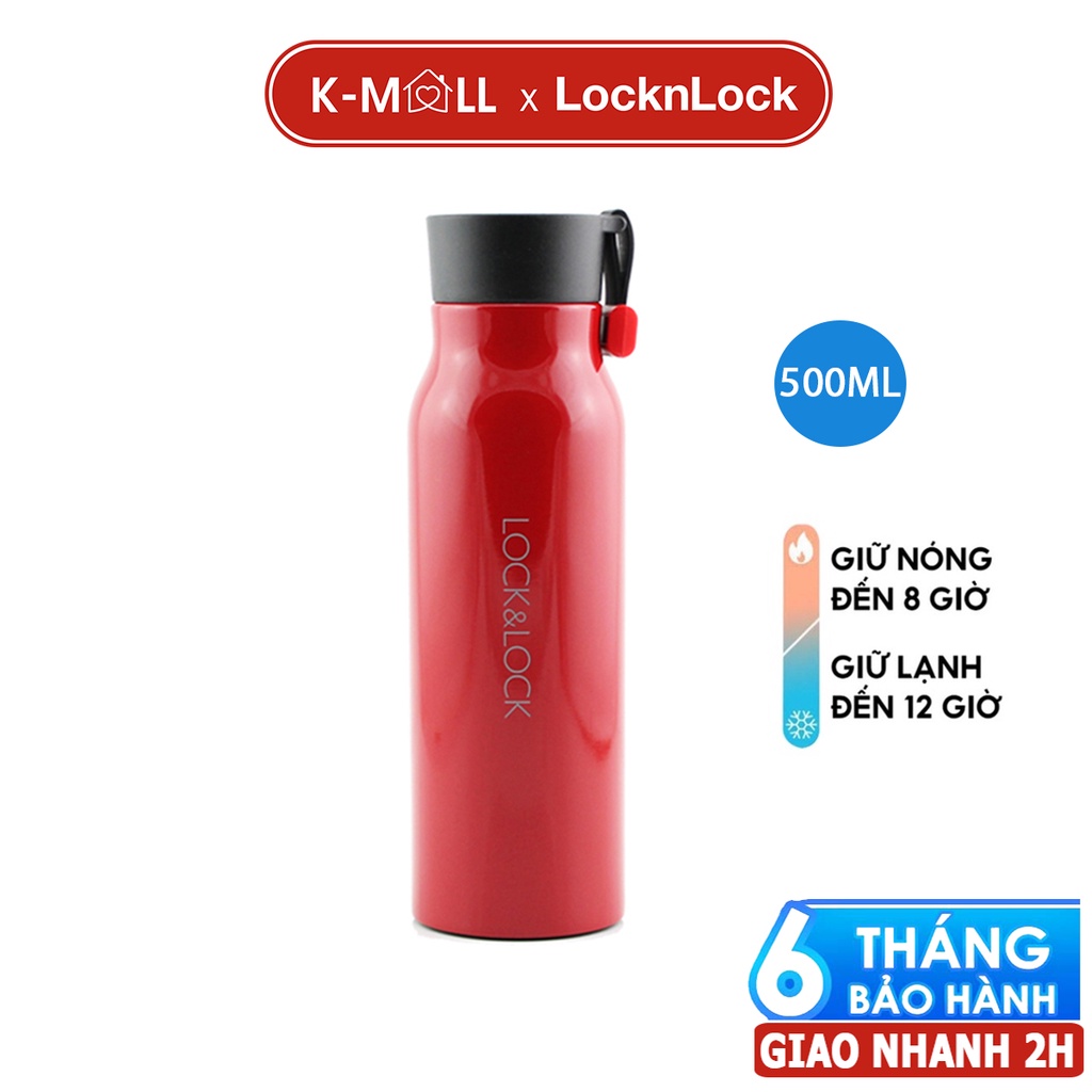 Bình giữ nhiệt LocknLock 500ml Name Tumbler bằng thép không gỉ, đáy chống trượt LHC4125 màu đỏ - K-MALL