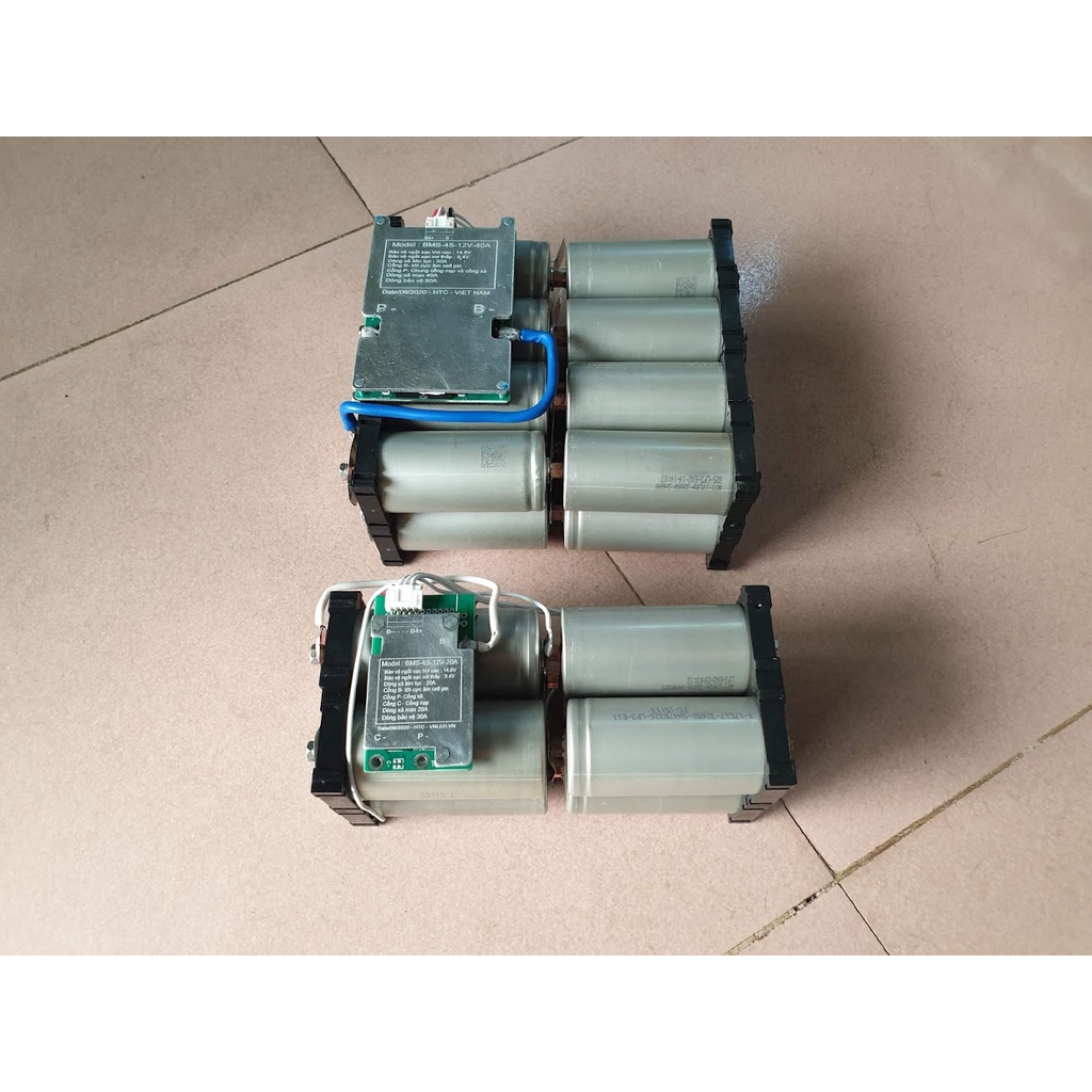 Khối Pin 12v 12Ah, Pin sạc Lithium sắt, 8 viên pin 32650, mạch bảo vệ BMS 4S Vol ra 12V