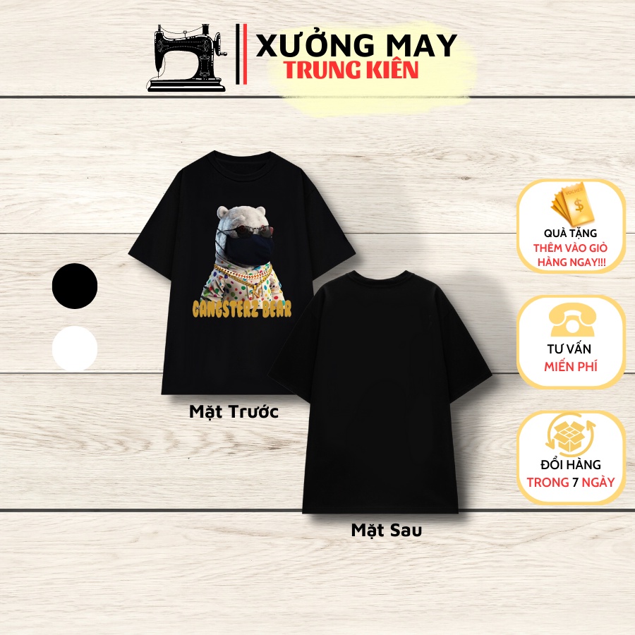 Áo thun Nam nữ Local Brand AC165 Tay lỡ From rộng in Chó Pug cool ngầu chất liệu cotton dày mềm mịn