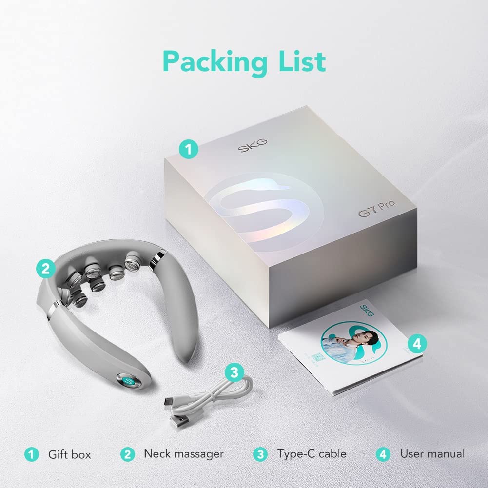 Máy massage cổ SKG G7 Pro massage vật lý kết hợp xung điện chườm nóng, hồng ngoại | SKG By Kata