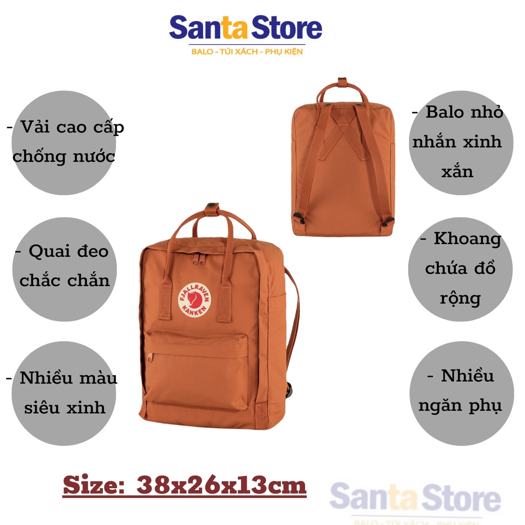 Balo thời trang nam nữ SANTA STORE Ba lô cặp học sinh đi học đẹp đựng laptop, vải chống nước cao cấp