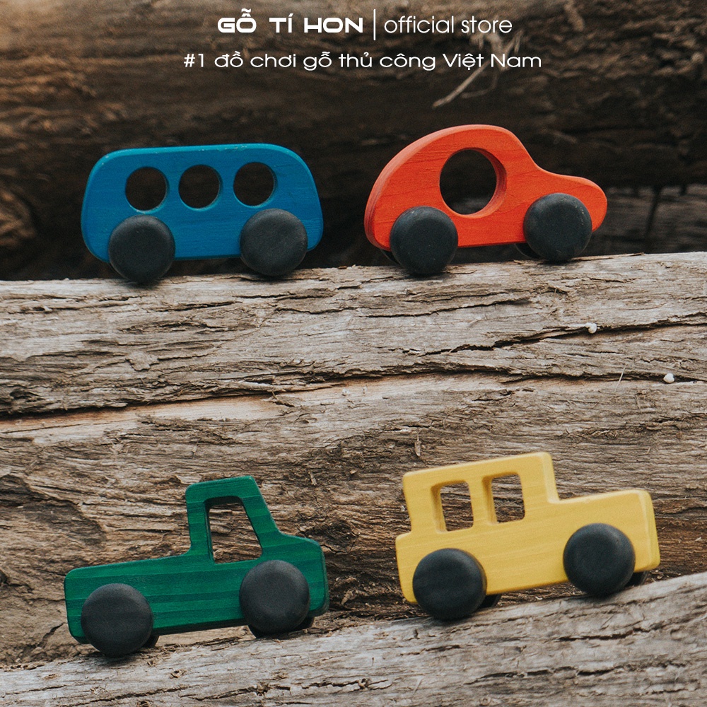 Bộ 4 Phương Tiện Giao Thông, Xe Đồ Chơi Gỗ, Đồ Chơi Gỗ Tí Hon