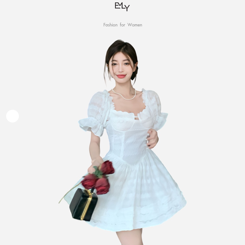 Đầm dáng xòe tay ngắn mini Emilyshop