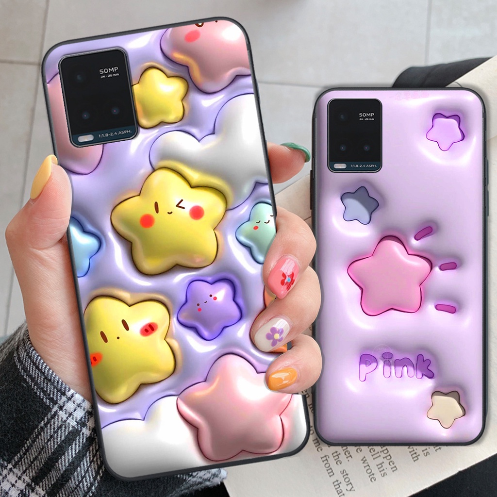 Ốp Vivo Y21 / Y21s / Y33s / T1x in phẳng hiệu ứng 3D giả nổi siêu thật, cực xinh, cá tính