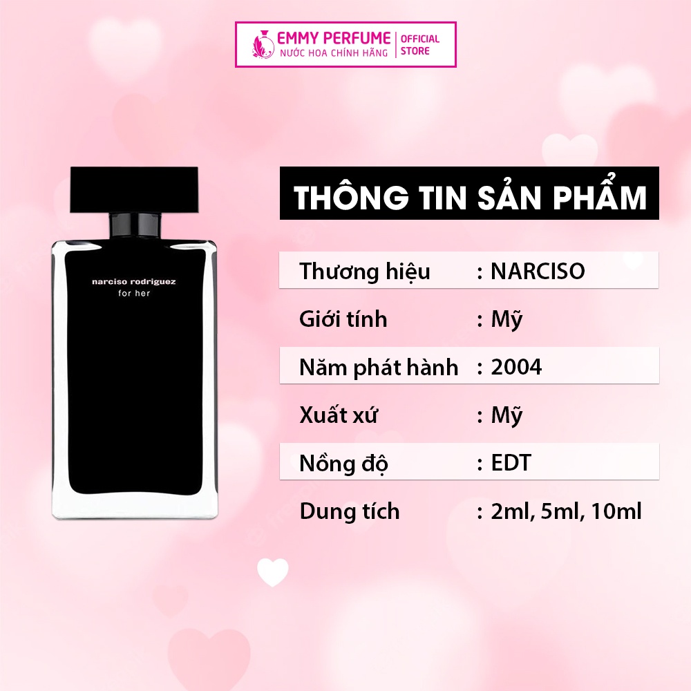 Nước hoa nữ Narciso For Her 4 mùi - Mùi hương hoa cỏ ngọt ngào quyến rũ