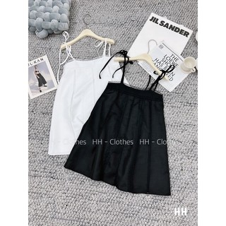 Váy đũi phối ren 2 dây buộc nơ