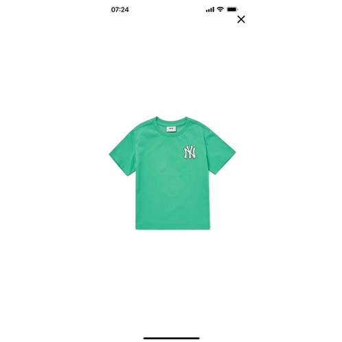 Áo phông trơn Mlb thêu logo nổi cho bé trai