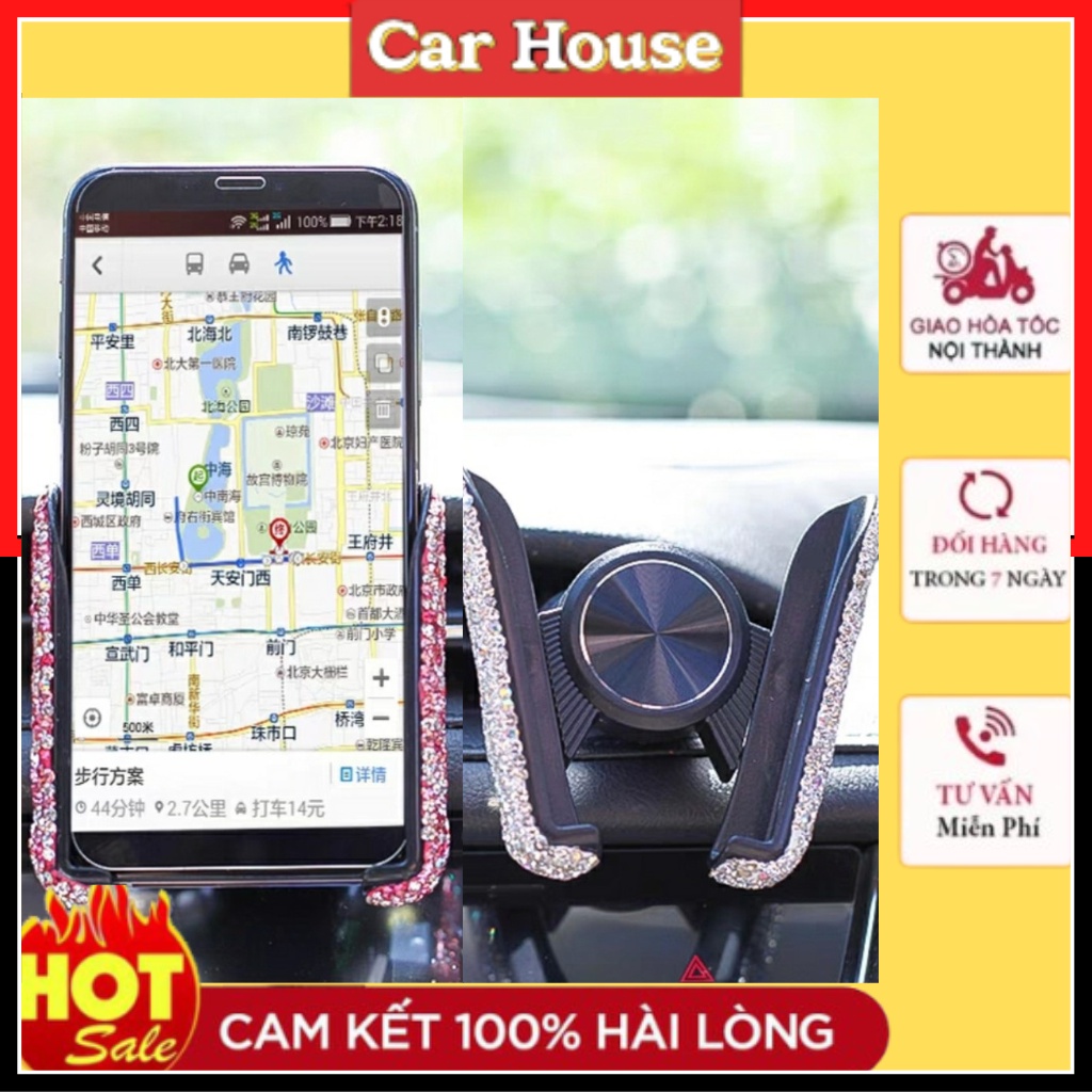 Kẹp điện thoại đính đá trên ô tô - Kẹp Cửa Gió Đính Đá