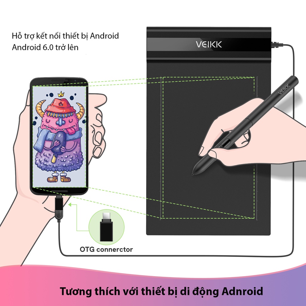 Bảng Vẽ Cảm Ứng VEIKK S640 Android - Hàng Chính Hãng