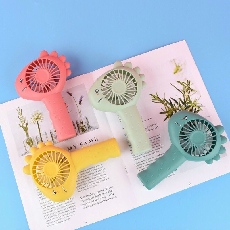 Quạt Mini Tích Điện Cầm Tay khủng long , Quạt Cầm Tay Cổng Sạc USB , Chọn Màu , nhỏ Gọn , Tiện Lợi