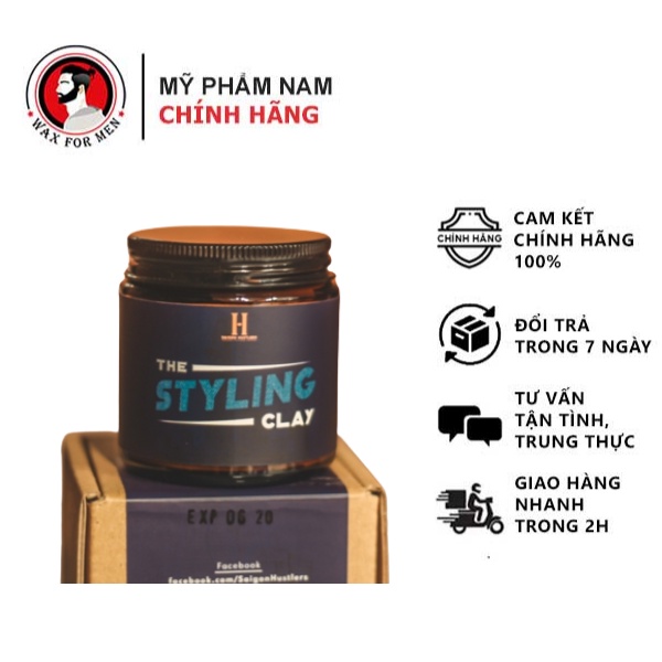 Sáp vuốt tóc nam Saigon Hustlers The Styling Clay chính hãng - Wax for men